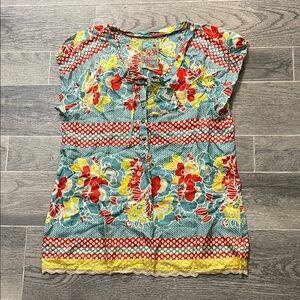 Johnny Was Multicolor Floral Top